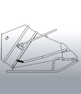Benne à béton EICHINGER 300L couchée à fond ouvrant à vidage latéral-Mécanique sans volant-10254