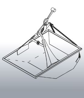 BENNE À TERRE 500L EICHINGER AUTO-BASCULANTE À CROCHET CONTREPOIDS - 10448