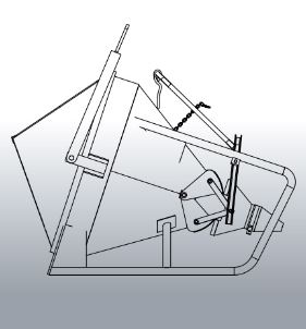Benne à béton EICHINGER 375 L à tuyau à entonnoir couchée-Mécanique sans volant - 10186