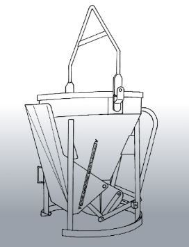 Benne à béton EICHINGER 350 L à goulotte latérale rabattable-1020-Mécanique sans volant-10205