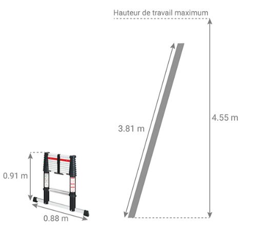 ECHELLE TÉLESCOPIQUE BIGFOOTEVO+ 3,80 M À RÉTRACTATION SÉCURISÉE HELDER PRO - BIGFOOTEVO380