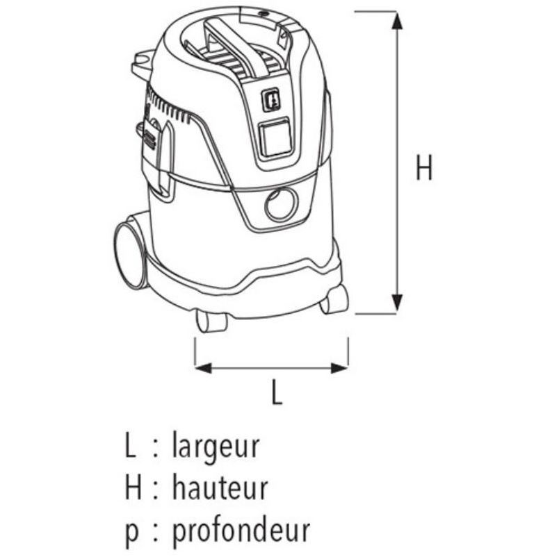 ASPIRATEUR EAU ET POUSSIERES CUVE 17L 1250W DCP 25 SIDAMO 20405020