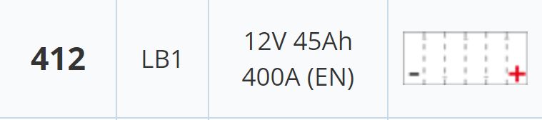 Batterie Voiture 12V 45Ah 400A 207x175x175 mm stecopower - 412