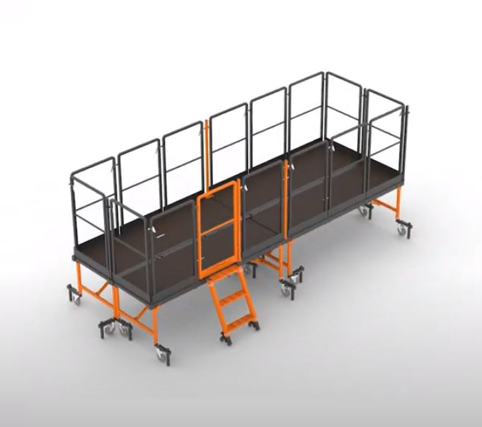 Plateforme de travail modulable hauteur de travail 3m plateau 190 cm x 60 cm MONDELIN 500800