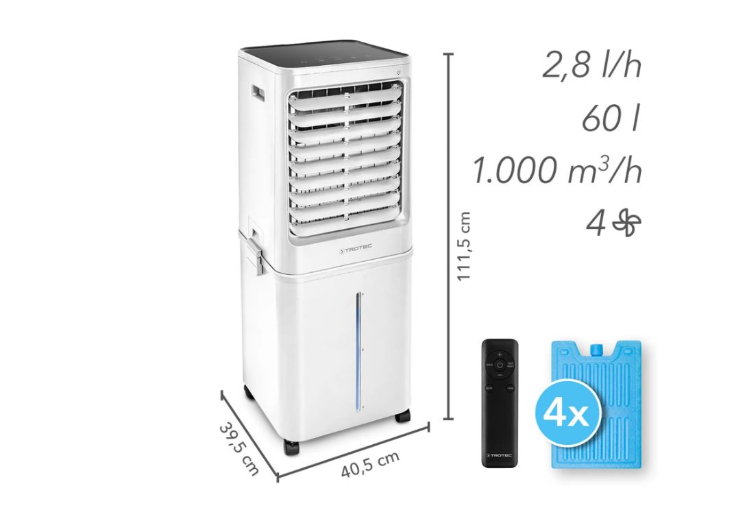 Rafraîchisseur d'air-humidificateur mobile 80 m2 PAE 81 - TROTEC - PAE81