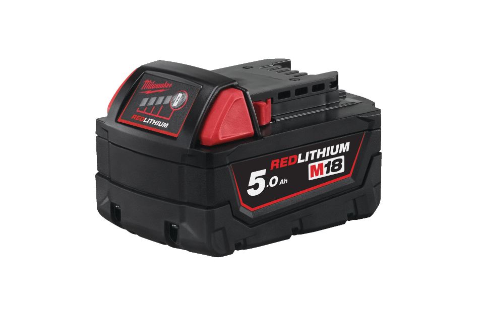BATTERIE M18 MILWAUKEE 5.0 Ah 18V Li-ion RED LITHIUM - 4932430483