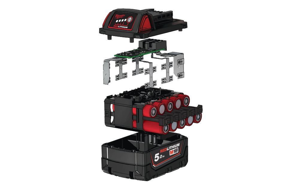 BATTERIE M18 MILWAUKEE 5.0 Ah 18V Li-ion RED LITHIUM - 4932430483