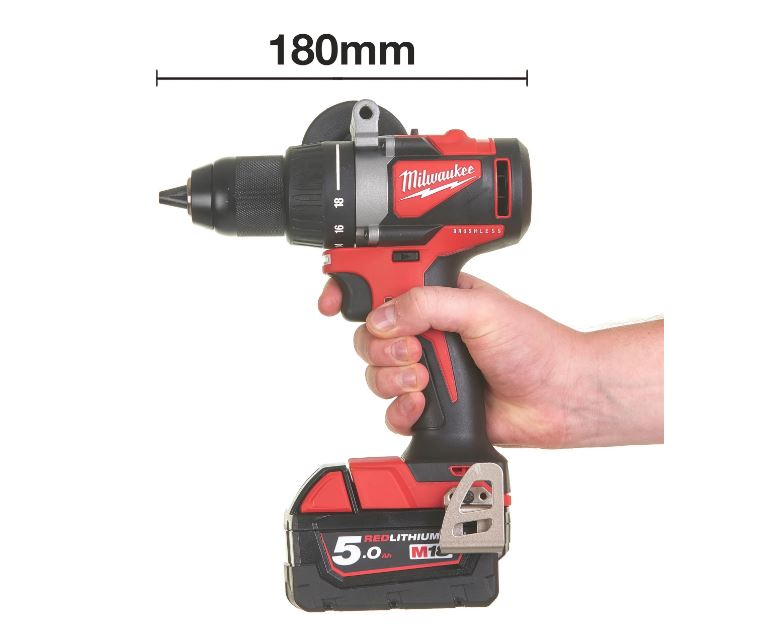 Perceuse visseuse 18V 85 Nm MILWAUKEE M18 BLDD2-502X BRUSHLESS AVEC BATTERIE 5,0Ah - 4933464515