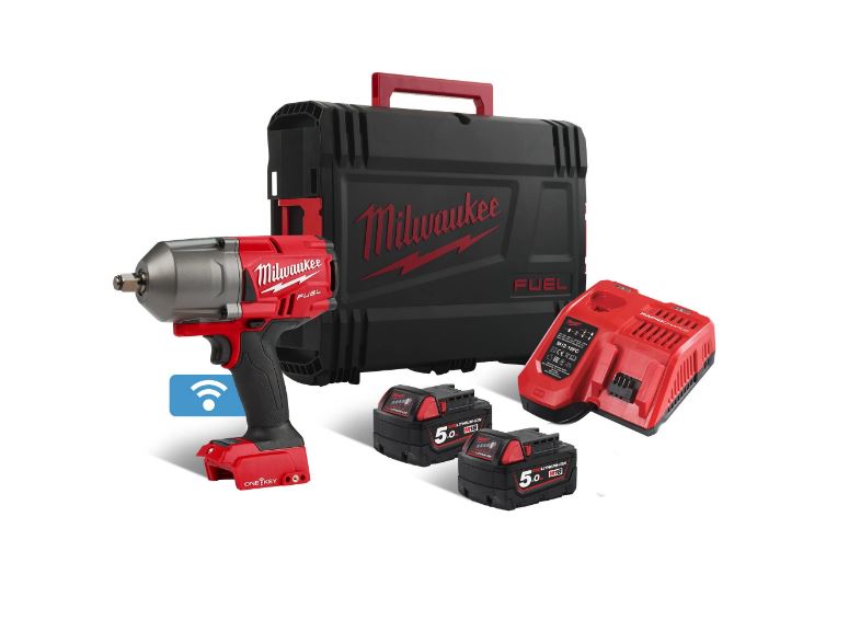 Boulonneuse à chocs carré ½″ MILWAUKEE M18 ONEFHIWF12-502X ONE-KEY O'Ring avec batterie - 4933459727