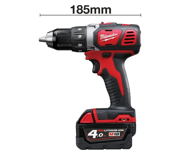 Perceuse visseuse compacte 18V MILWAUKEE avec batteries 4 Ah 60 Nm M18 BDD-402C - 4933443565