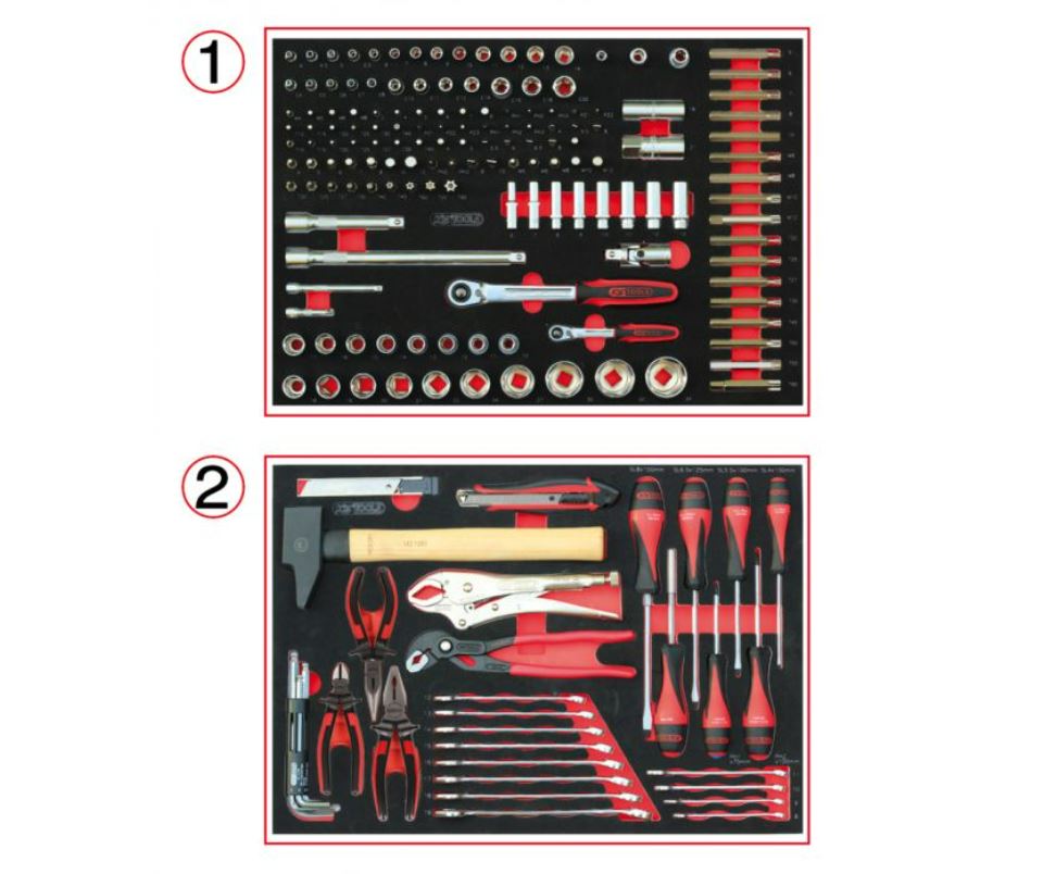 Servante d'atelier RACING KS TOOLS 5 tiroirs équipée de 184 outils - 855.5184 KS TOOLS - 855.5184