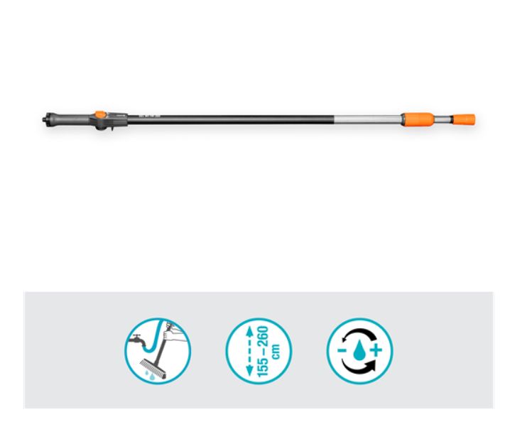 Manche télescopique GARDENA Cleansystem M - XL, longeur 155 - 260 cm - 18804-20