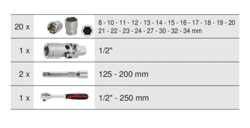 Coffret de douilles et accessoires ULTIMATE 1/2