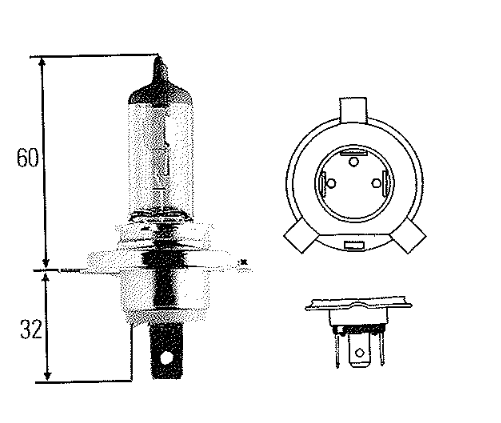  AMPOULE H4 12V 60/55W BLANCHE  - 725008