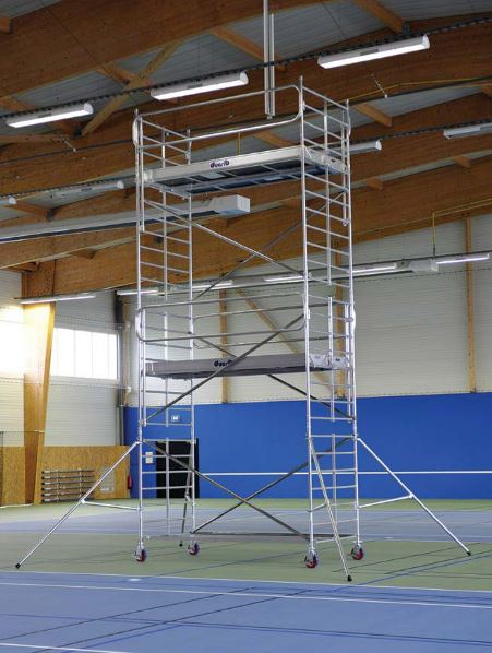 Echafaudage roulant aluminium DUARIB Docker hauteur travail 6,90 m garde corps EXMDS- 7230052