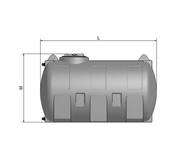 CUVE STOCKAGE HORIZONTALE GRIS 1500L PRE EQUIPEE - RENSON - 818324