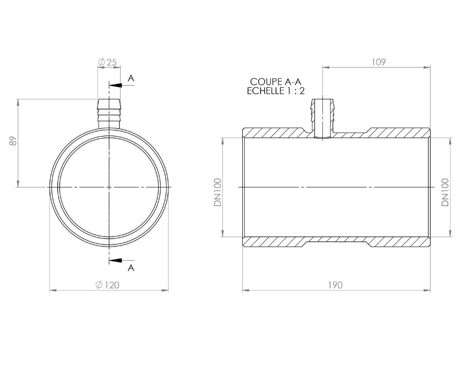 COLLECTEUR DE GOUTTIERE FILTRANT DN80/100 - RENSON - 818253