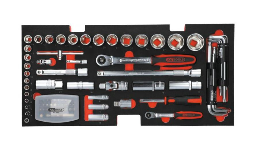 Coffre à outils ULTIMATE 3 tiroirs et plateau 114 outils KS TOOLS - 922.0100