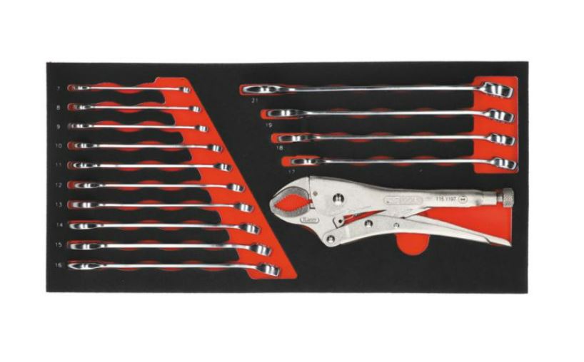 Coffre à outils ULTIMATE 3 tiroirs et plateau 114 outils KS TOOLS - 922.0100