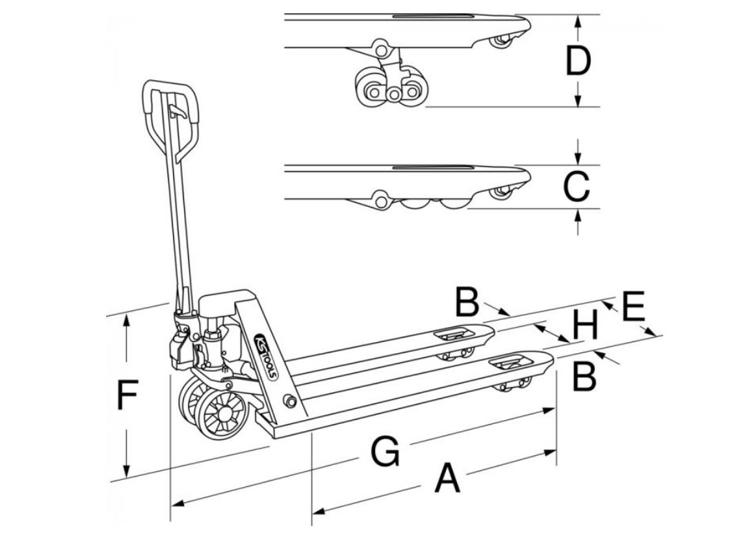 Transpalette électrique 1,5 t - fourches 1550 mm KS TOOLS - 161.0300F