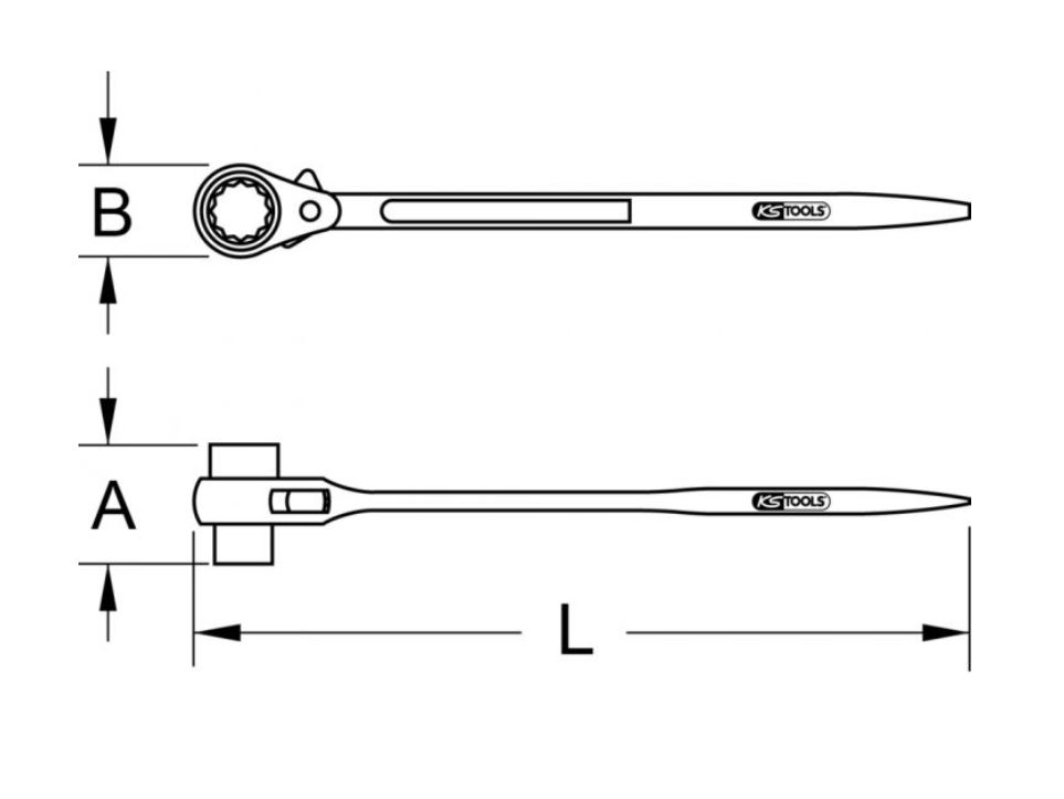 Clé pour échafaudage 4 en 1 19x22 mm KS TOOLS - 522.2219