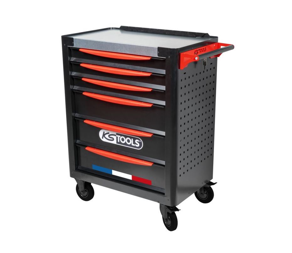 Servante d'atelier 6 tiroirs équipée de 298 outils PL KS TOOLS - 824.6298F