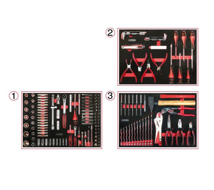 Servante d'atelier 6 tiroirs équipée avec 264 outils KS TOOLS - 824.6134F