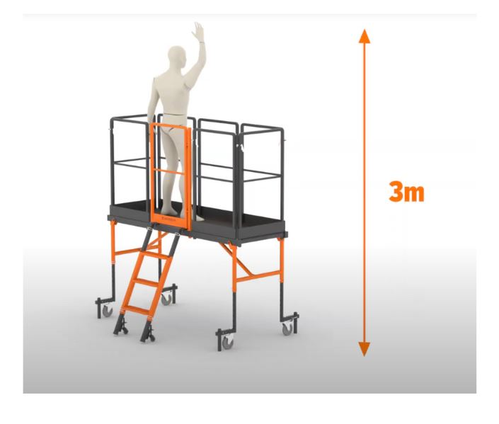 Plateforme de travail modulable hauteur de travail 3m plateau 190 cm x 60 cm MONDELIN 500800