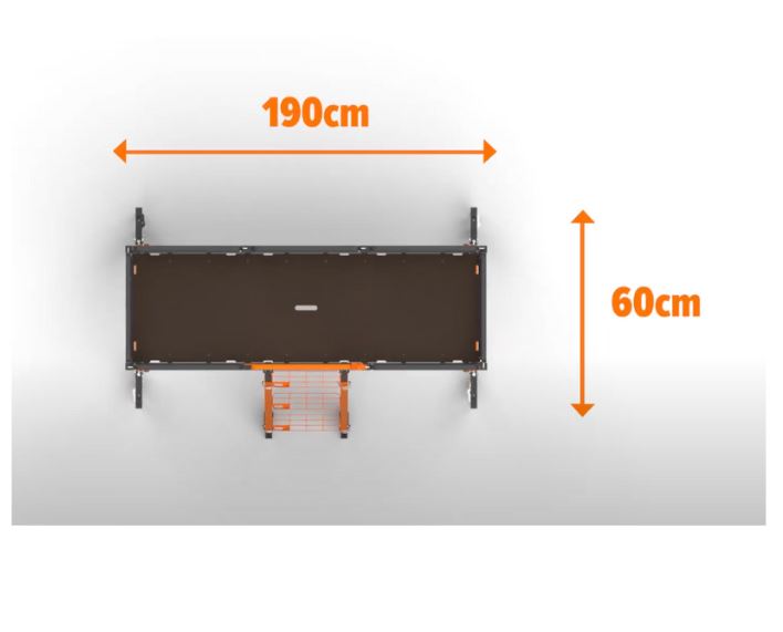 Plateforme de travail modulable hauteur de travail 3m plateau 190 cm x 60 cm MONDELIN 500800