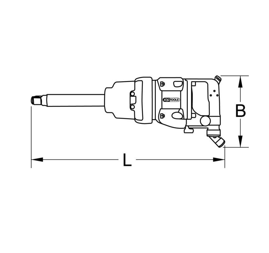 Clé à choc pneumatique à broche longue superMONSTER 1' 3405 Nm KS TOOLS - 515.3280