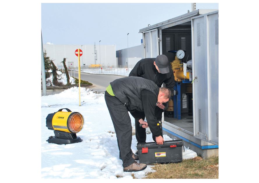 Chauffage radiant 17kW SOVELOR portable au fuel à combustion directe sur batterie MINISUNDC