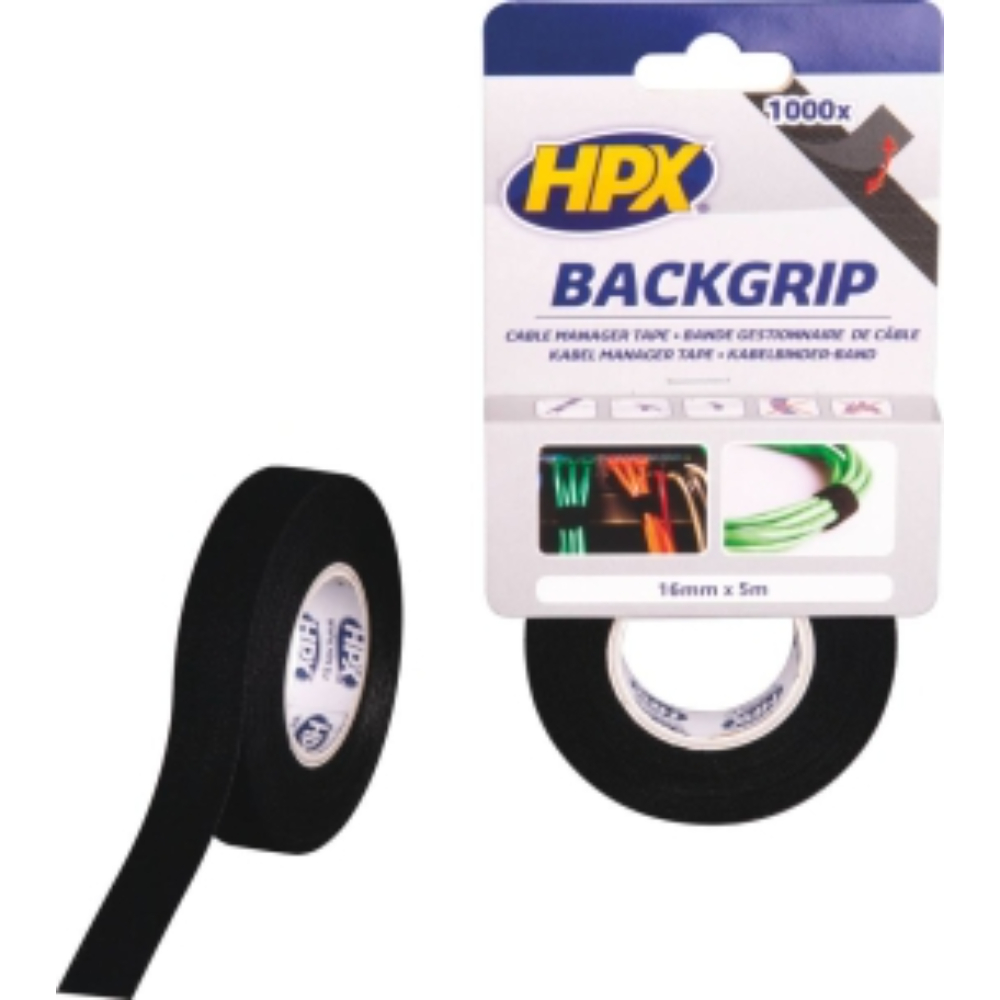 Ruban auto-agrippant 16mmx5m pour câble - HPX - 20461