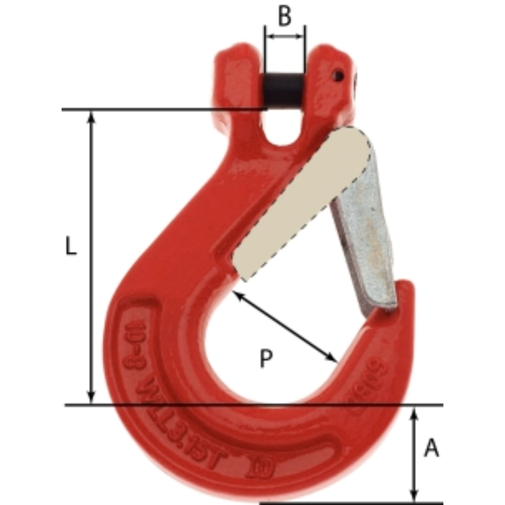 CROCHET A CHAPE AVEC LINGUET DE SECURITE DIAM 13 GRADE 80 - Neutre - 20774
