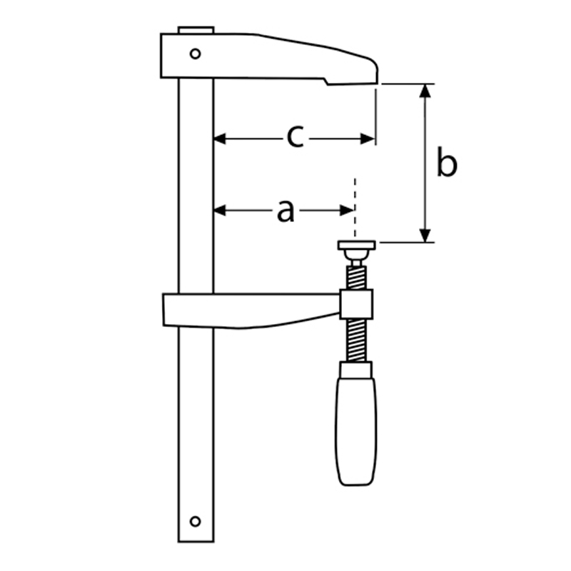 Serre-joint pour marqueterie 231 - saillie 60 mm ouverture 15 cm URKO - 2112015