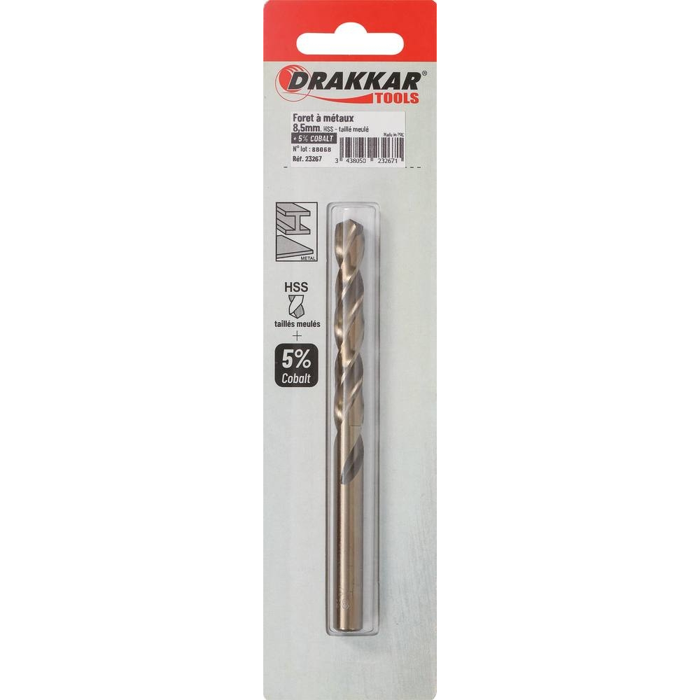 1 FORET CO DIN 338 DIAM 8.5 - DRAKKAR TOOLS - 23267