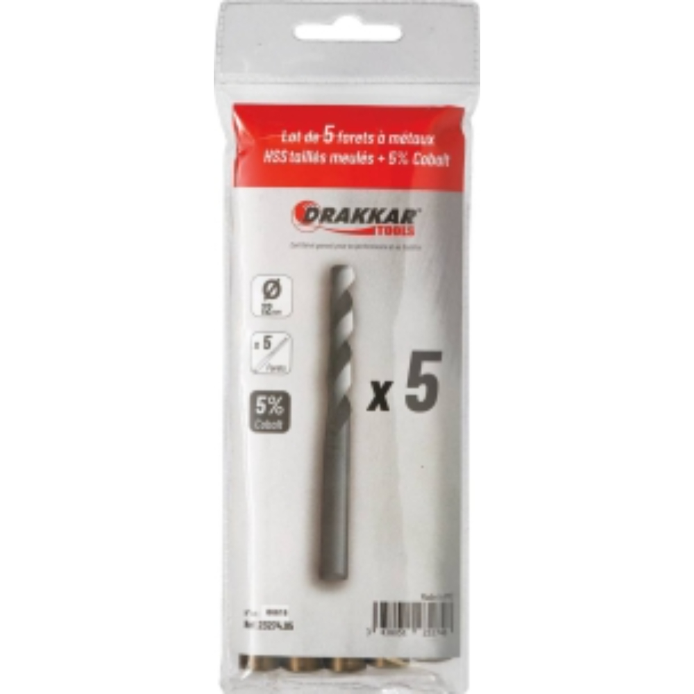 Foret à métaux HSS 5% cobalt 11,5mm - de 1 pcs DRAKKAR TOOLS - 23273