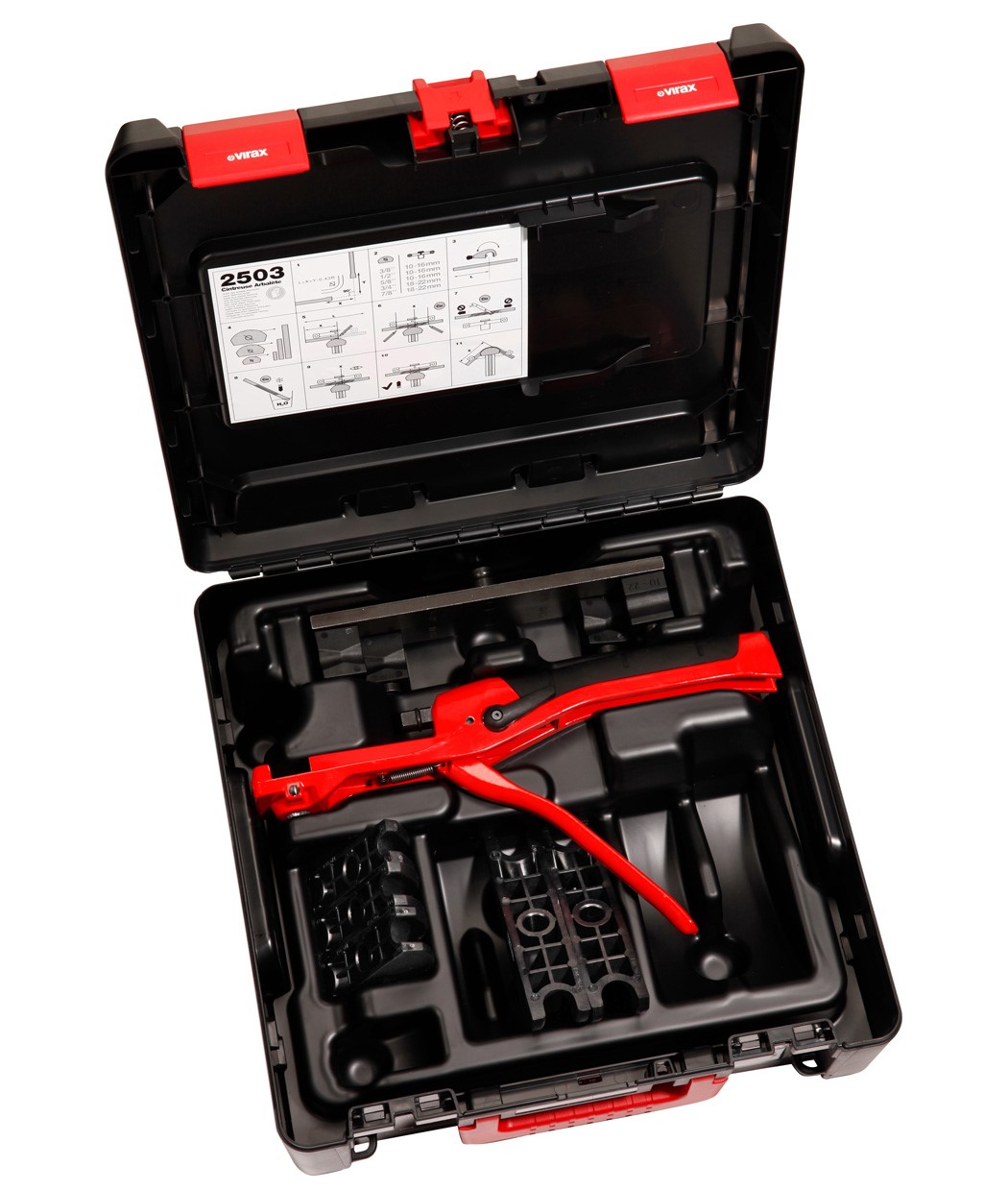 Cintreuse arbalète VIRAX tube cuivre 12 - 14 - 16 - 18 - 20 - 22 mm + coffret Virabox - 250302