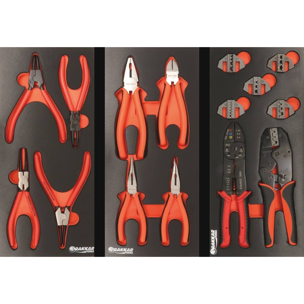 Module mousse 395x178mm métal pinces circlips - 4 pcs DRAKKAR TOOLS - 09711