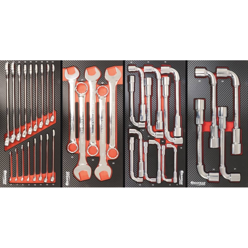 Servante d'atelier XXL 7 tiroirs composée de 220 outils - modules finition carbone DRAKKAR TOOLS - 25100