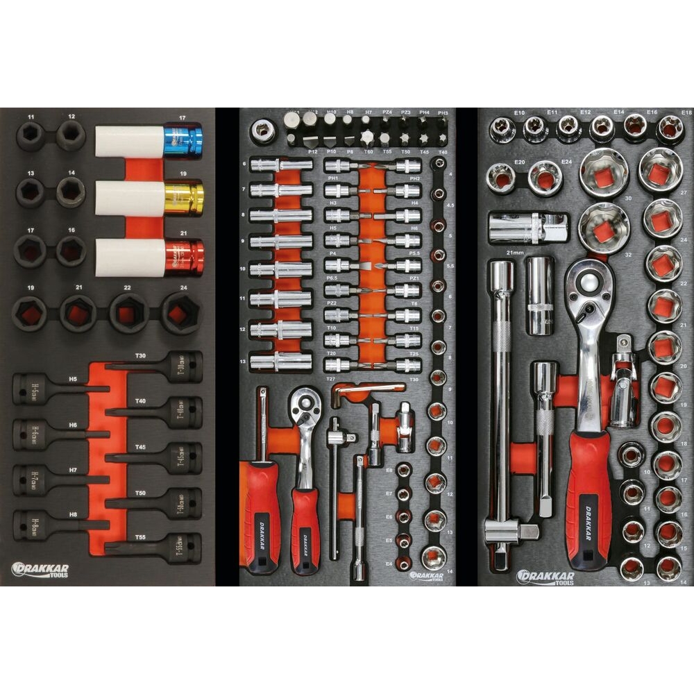 Module mousse 395x178x32mm métal douilles 1/4