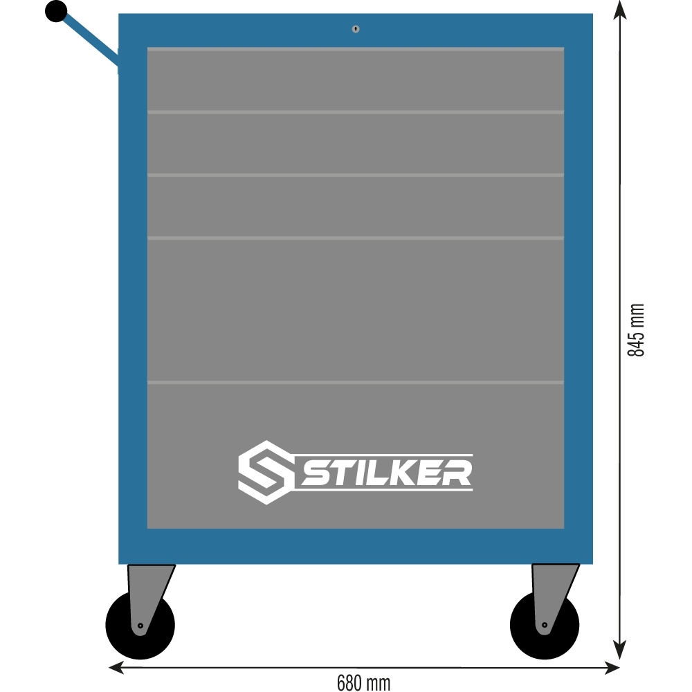Servante d'atelier 5 tiroirs composée de 153 outils - modules mousses STILKER - 25130