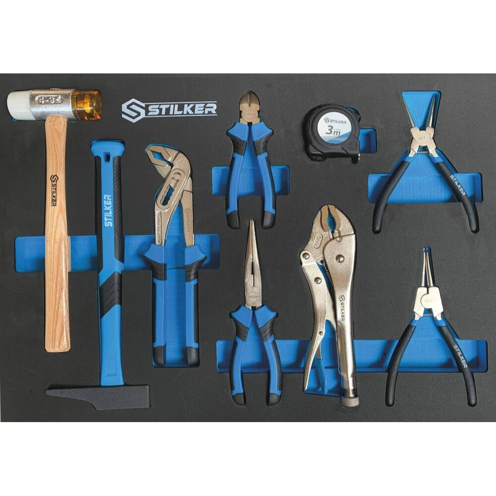 SERVANTE 5 TIROIRS 09146 + 3 TIROIRS OUTILS - 152 OUTILS - STILKER - 25130