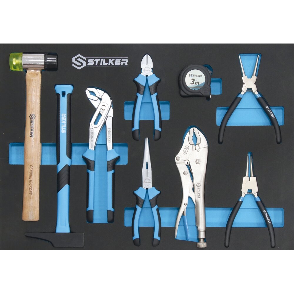 Module mousse 527x387mm pinces, marteaux, mesure - 9 pcs STILKER - 09637
