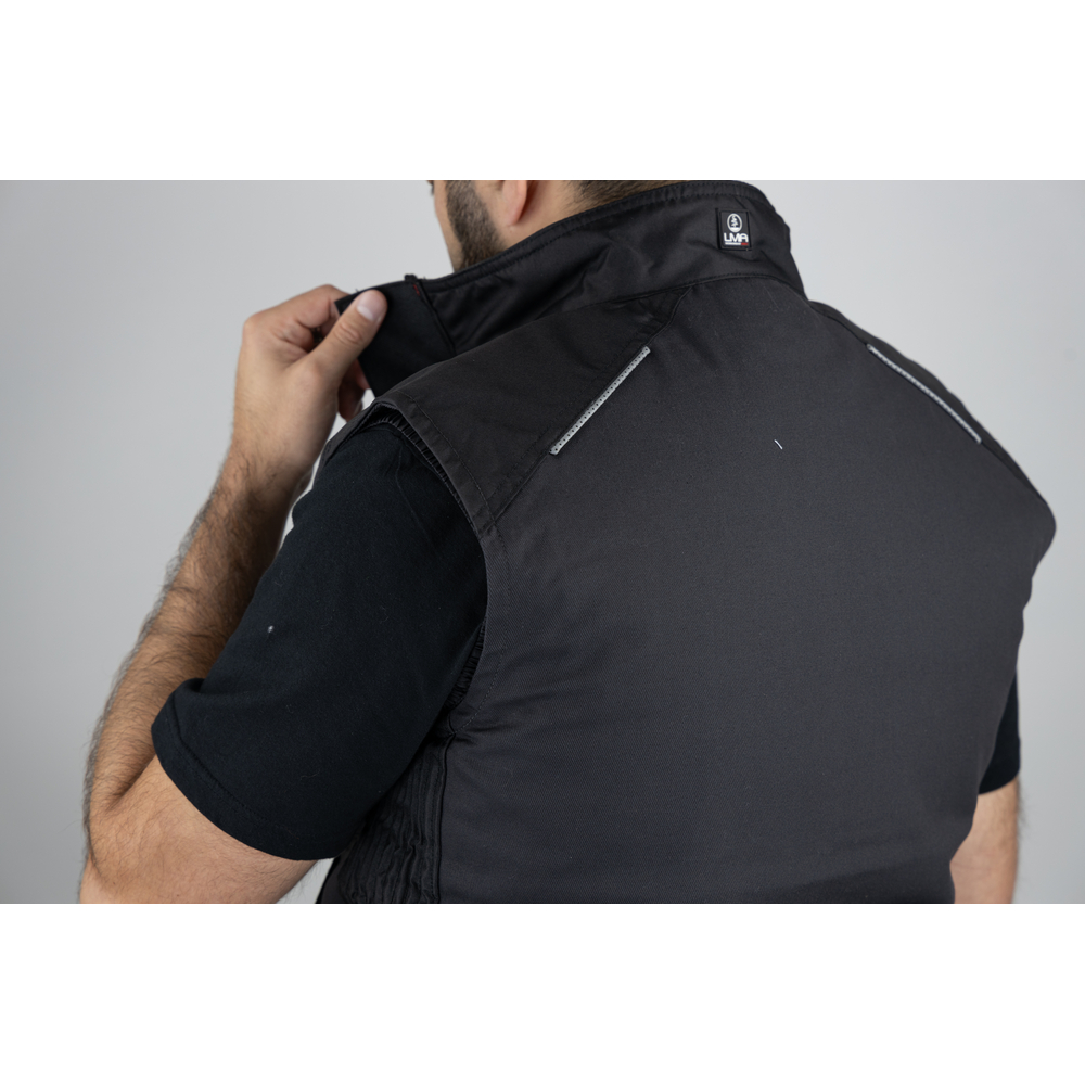 Bodywarmer bicolore CRATERE GRIS NUIT NOIR - LMA LEBEURRE - 5093