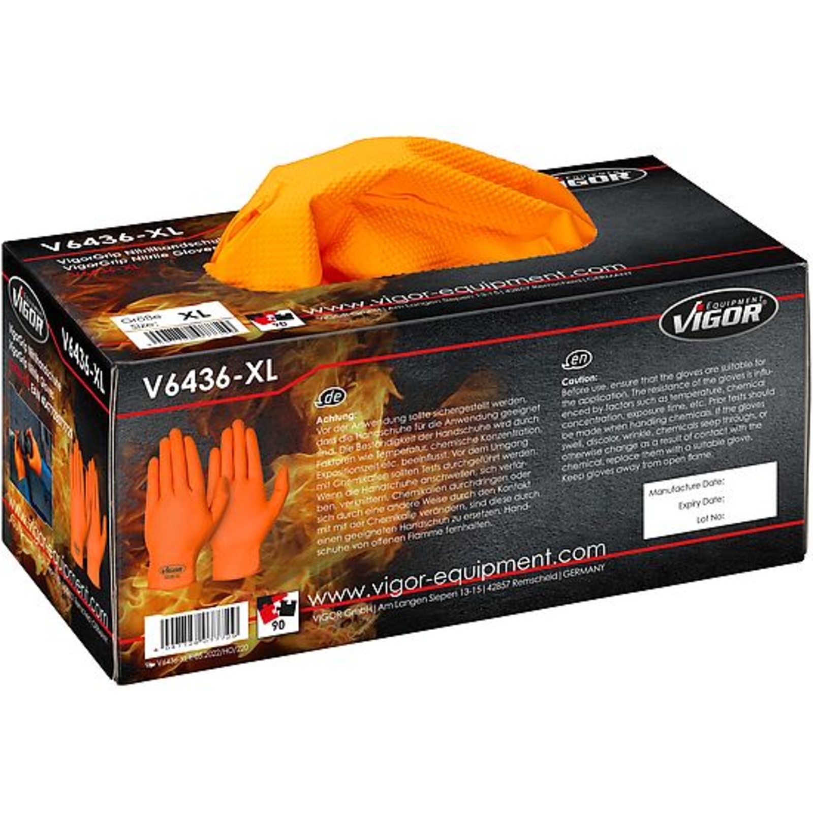Gants grip V6436-M Taille M en boite 100 pièces  VIGOR - V6436-M