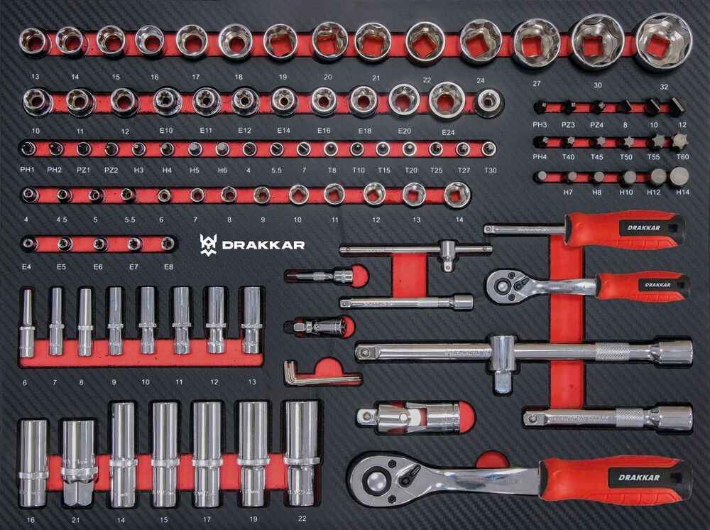 SERVANTE D'ATELIER 7 TIROIRS 176 OUTILS DRAKKAR - 83882