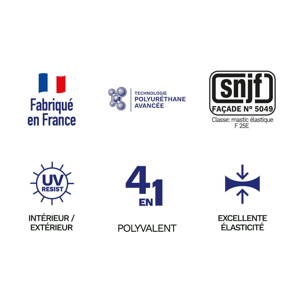 Mastic polyuréthane multi-usages polyvalent FlexPro PU790 - blanc - 300 ml - Lot de 12 - BOSTIK - 30627497