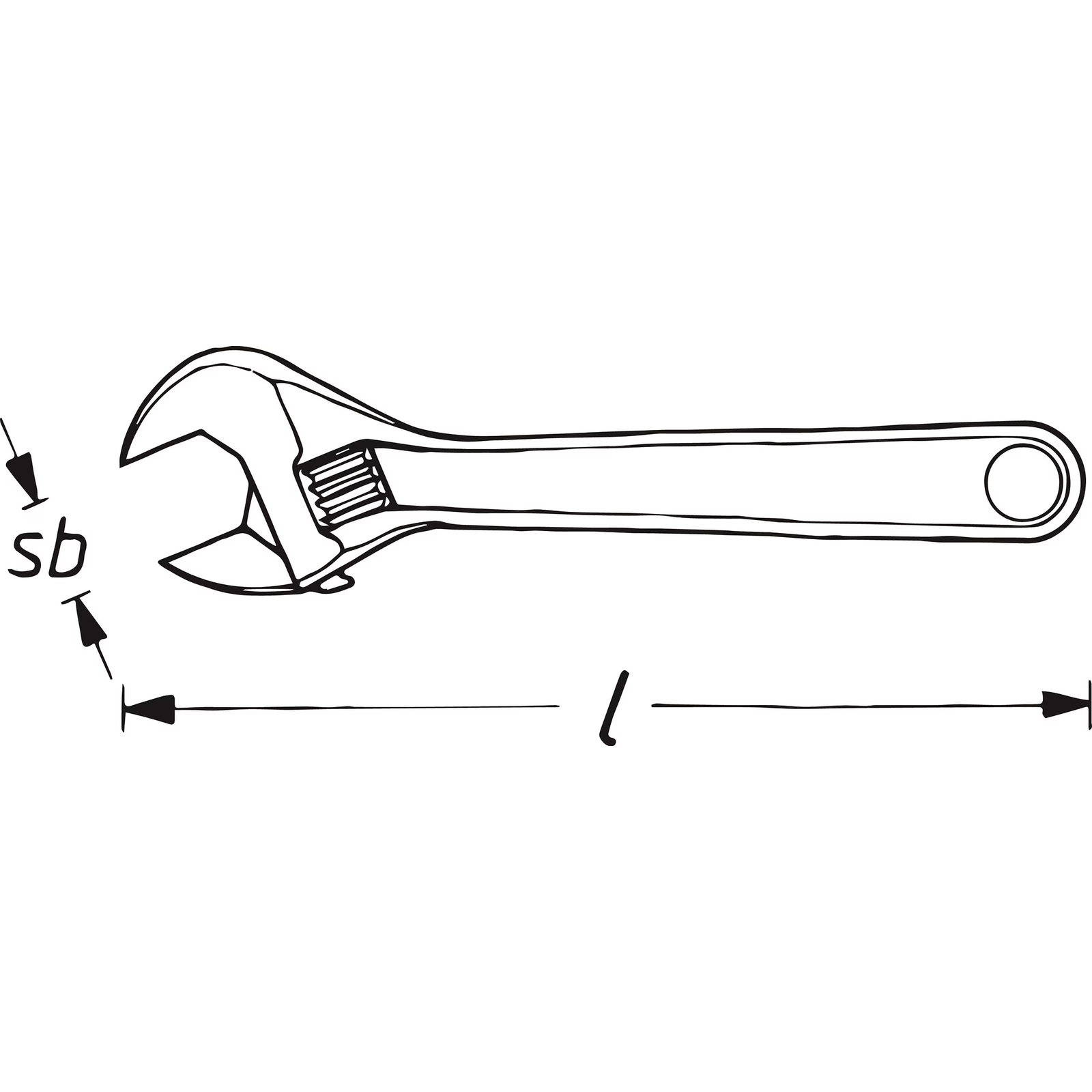 Clé à molette capacité 60 mm 461 mm phosphaté HAZET - 279-18