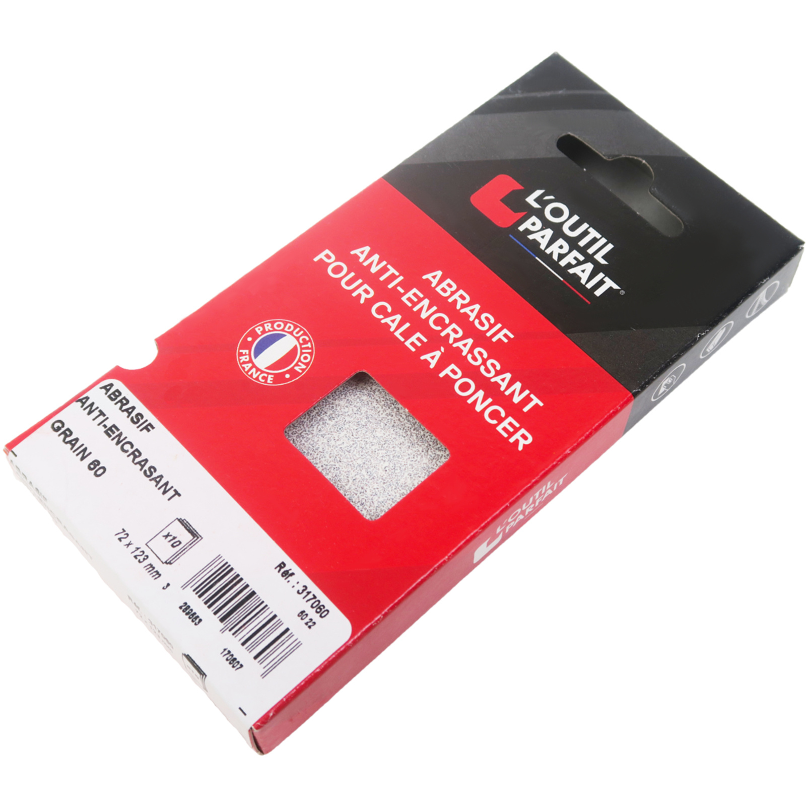 Abrasif anti-encrassant Grain 120 Boîte de 10 garnitures - Format 72 x 123 mm L'OUTIL PARFAIT - 317120