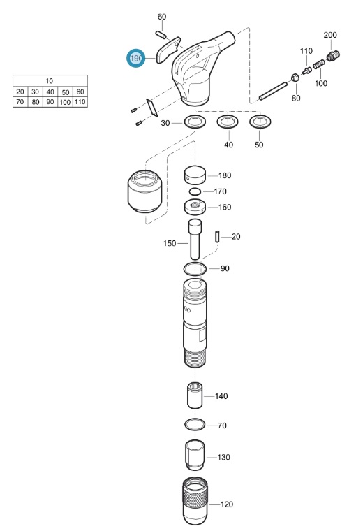 GACHETTE TEX05PH19 - ATLAS COPCO - 3310112900